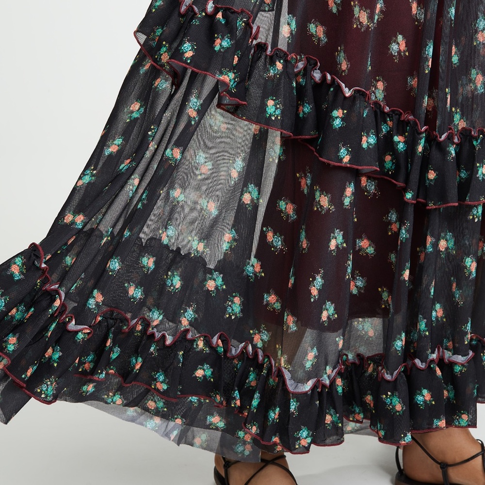 WE ARE HAH T’s Me Ruffle Maxi Dress in Cheap Perfume Noir Combo Black - Picture 8 of 15